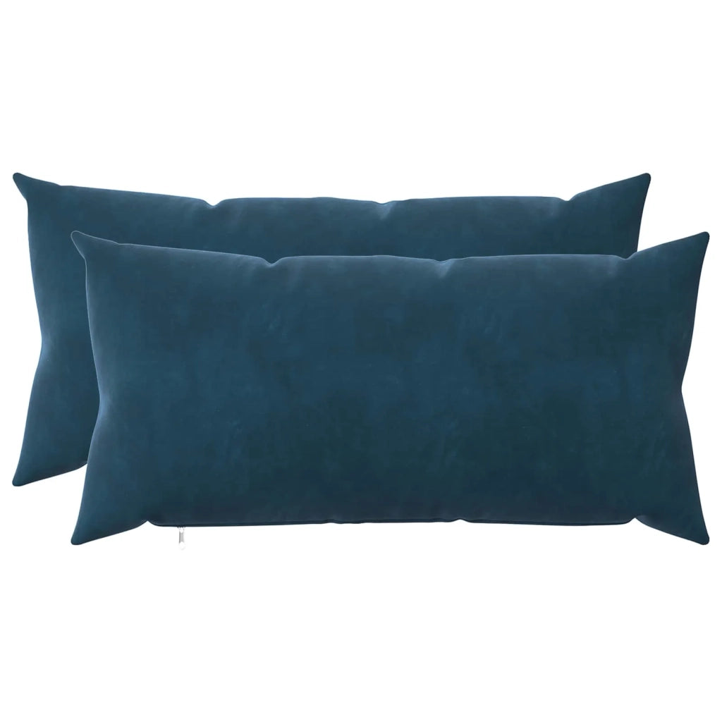 Cuscino con cuscino HEERLEN 2 pz Blu Velluto 925627