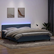 Letto a Molle con Materasso e LED Grigio Scuro 180x210 cm Velluto 3316990
