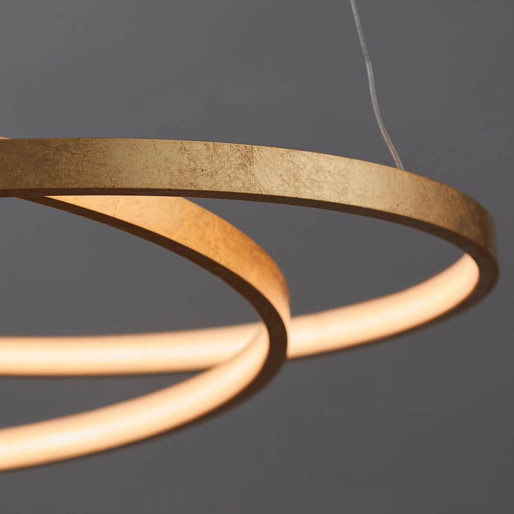 Lampadario LED moderno oro doppio anello 31,5W Endon