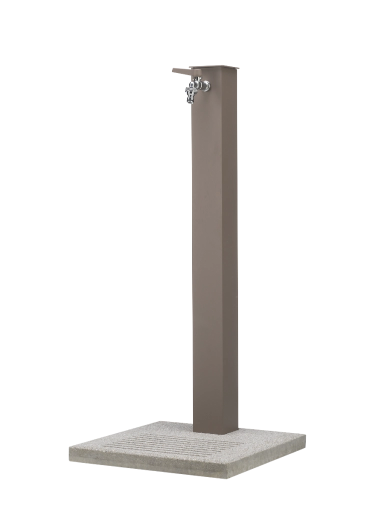 Fontana da esterno con base in cemento e struttura in acciaio zincato Belfer ruggine Colore: Tortora