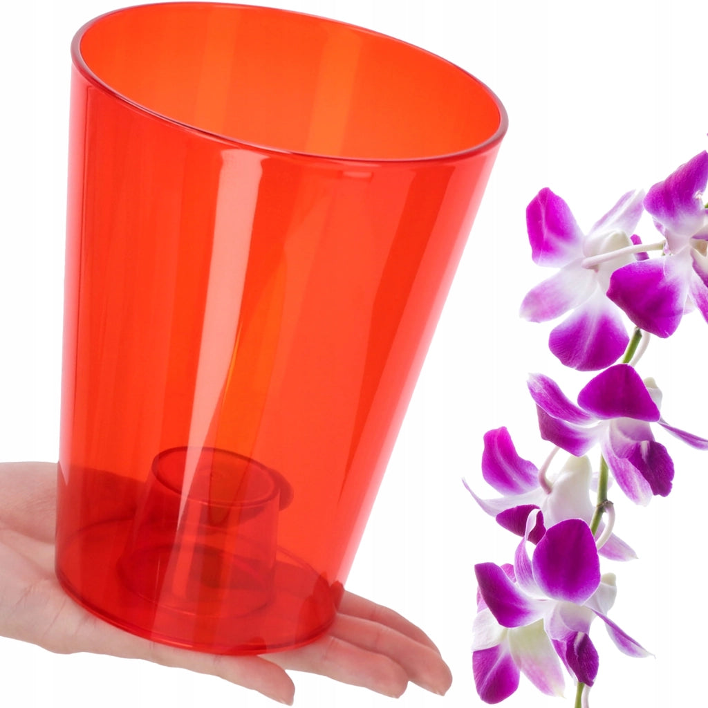 Vaso da fiori KADAX per orchidee, in plastica, rosso, resistente, 12 cm