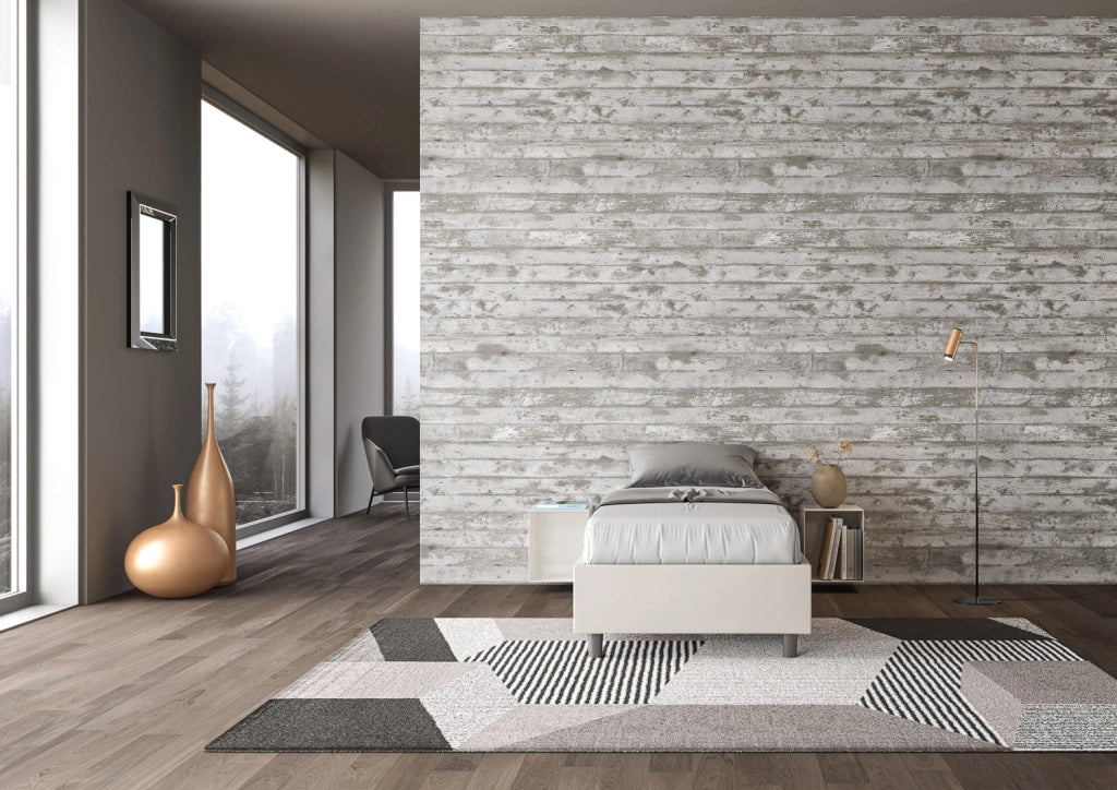 BS COM Letto singolo senza rete imbottito 80x200 similpelle bianco