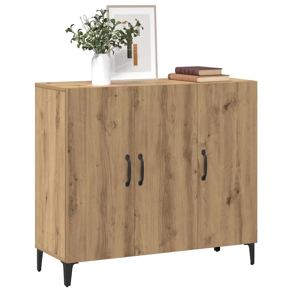 Credenza Rovere Artigianale 90x34x80 cm in Legno Multistrato 856893