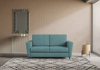 Divano 2 Posti 152x85x85 cm Yasel in Tessuto Petrolio