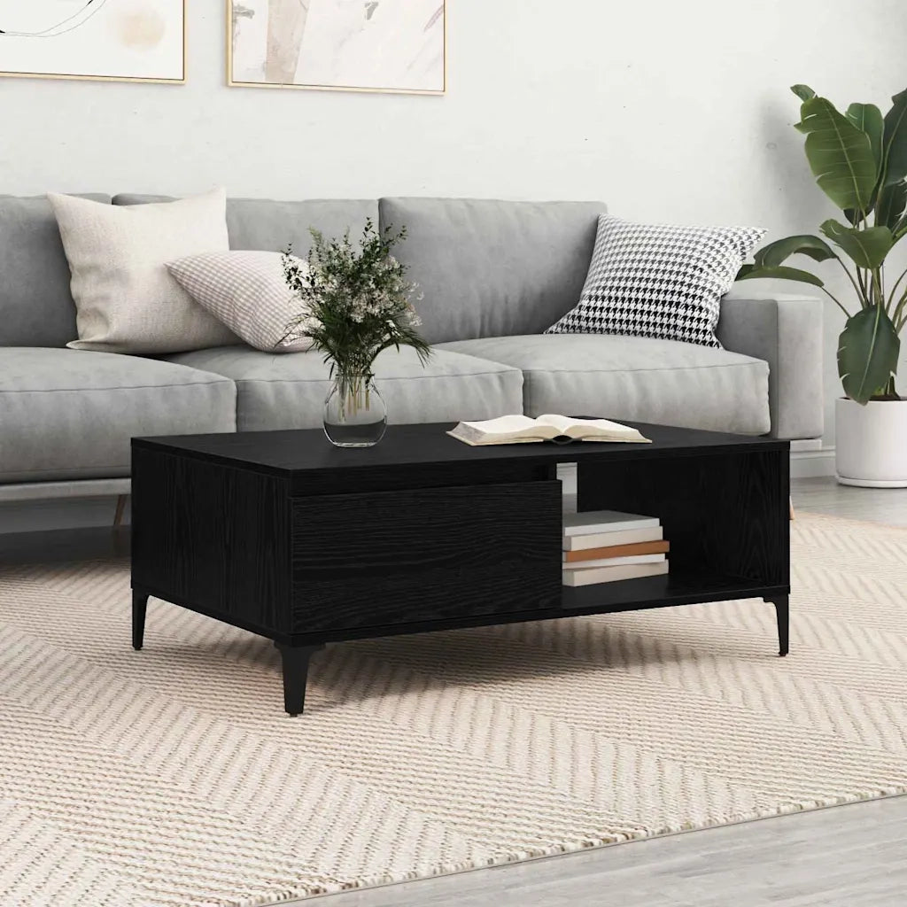 vidaXL Tavolino da salotto Rovere nero 90 x 60 x 35 cm