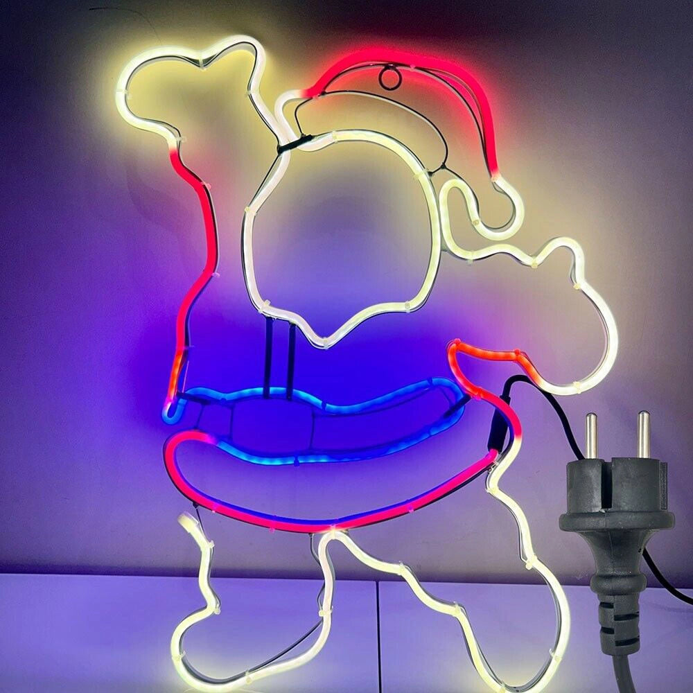 BABBO NATALE LUMINOSO LED DECORAZIONE NATALIZIA PER ESTERNI E INTERNI IP44 - IDEALE PER BALCONI E VETRINE
