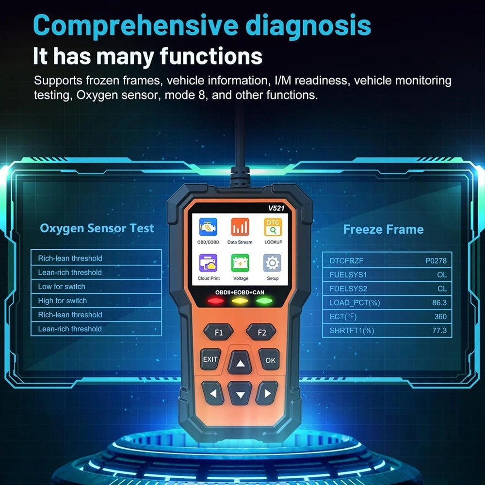 Trade Shop - Obd2 Diagnosi Auto Italiano Lettore Cancellazione Codici Errore Spia Motore V521 -