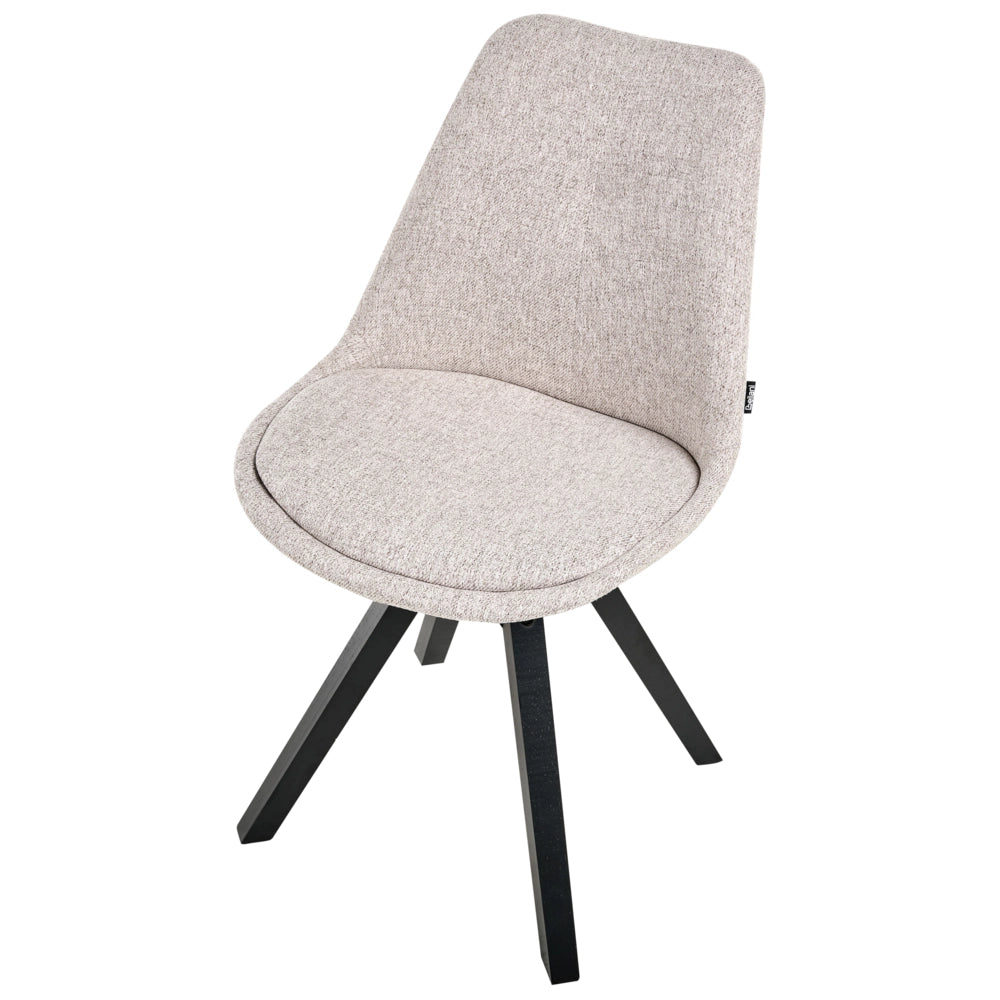 Set di 2 sedie da pranzo beige girevoli senza braccioli design scandinavo