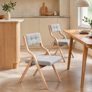 SEDIA Pieghevole Imbottita Set da 2 pezzi Grigio Legno