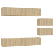 Set di mobili da 6 pezzi tra cui armadio credenza mobile porta TV soggiorno/camera da letto/salotto legno ingegnerizzato rovere Sonoma marrone 02_0025129