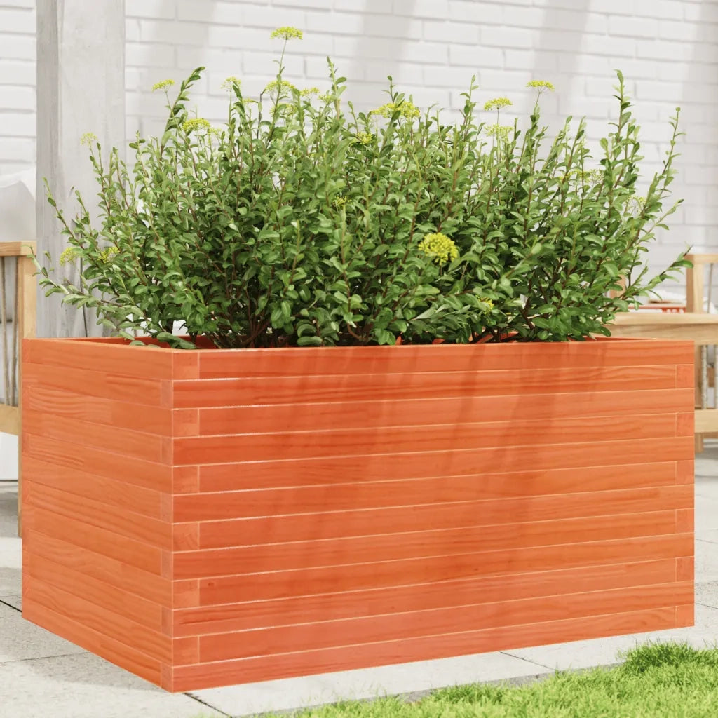 Fioriera Giardino-Vaso da Esterno-Contenitore per Piante Marrone Cera 90x60x45,5cm Legno Massello Pino