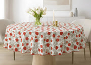 Tovaglia Salotto Cucina 100% Made In Italy Rotonda 180cm Diverse Fantasie - Rotonda 180 - Fragola