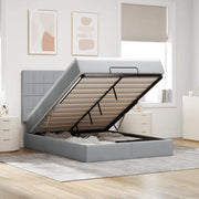 vidaXL Struttura Letto Pouf con Materasso 140x200 cm in Tessuto