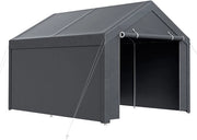 Tenda per garage 3x4 m - copertura in PE - pareti laterali smontabili - acciaio galvanizzato - grigio