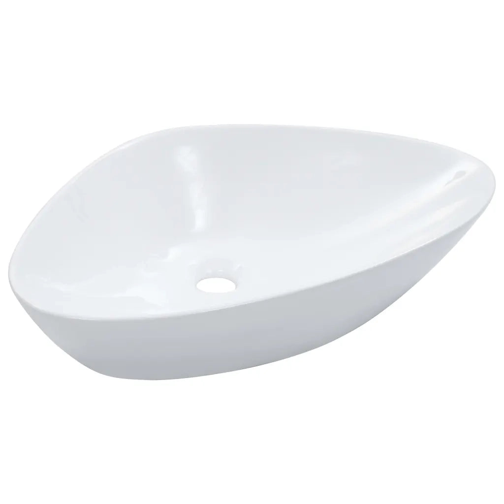 Lavandino-Lavabo-Lavello 58,5x39x14 cm in Ceramica Bianco