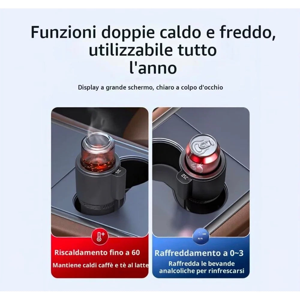 Trade Shop - Portabicchieri Auto Con Indicatore Temperatura Led Raffreddamento Riscaldamento Lattine -