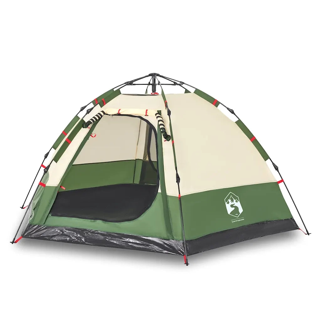Tenda da Campeggio Cabina 4 Persone-Tenda per Escursionismo Verde a Rilascio Rapido 628561