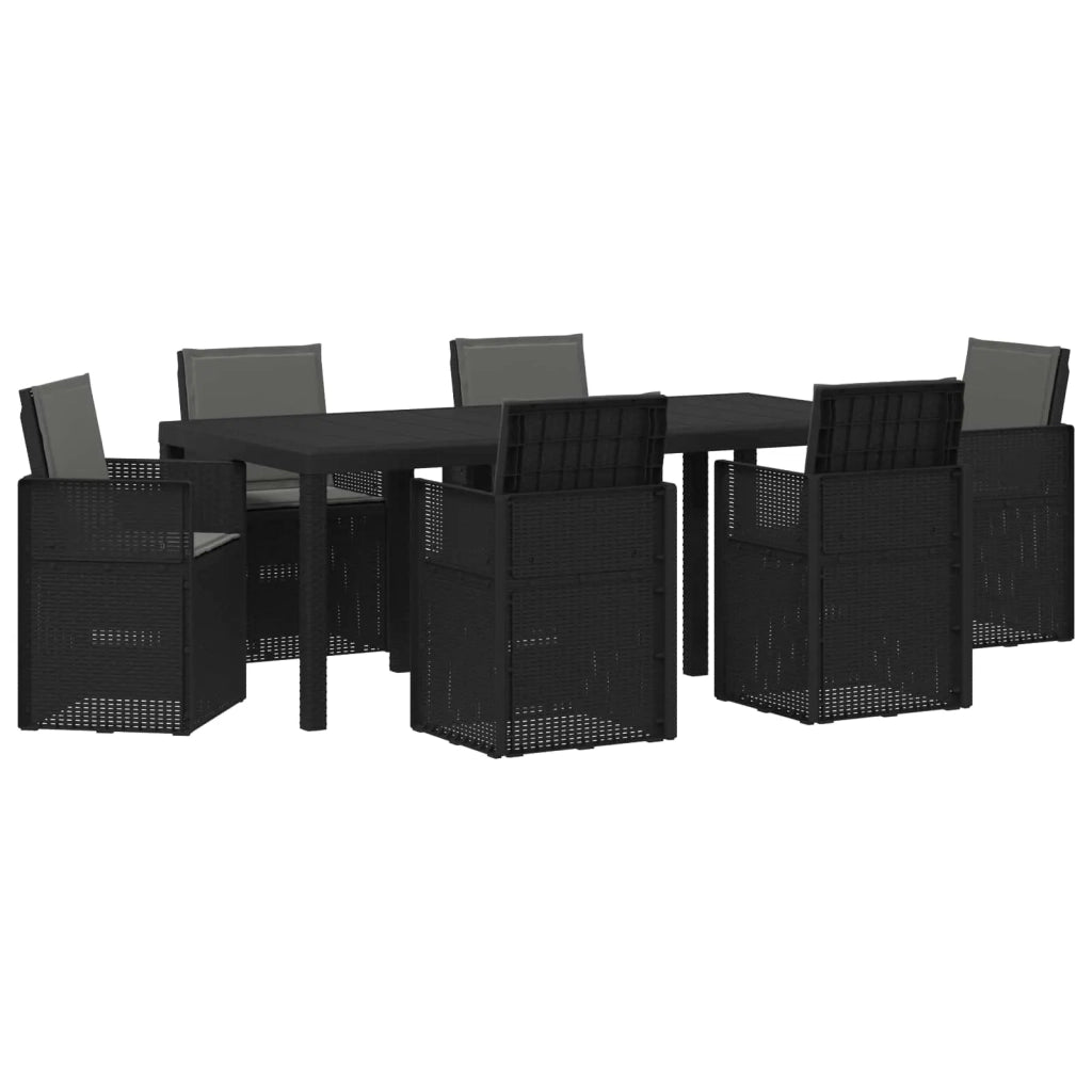 Set da Pranzo per Giardino con cuscino 7 pcs Antracite PP