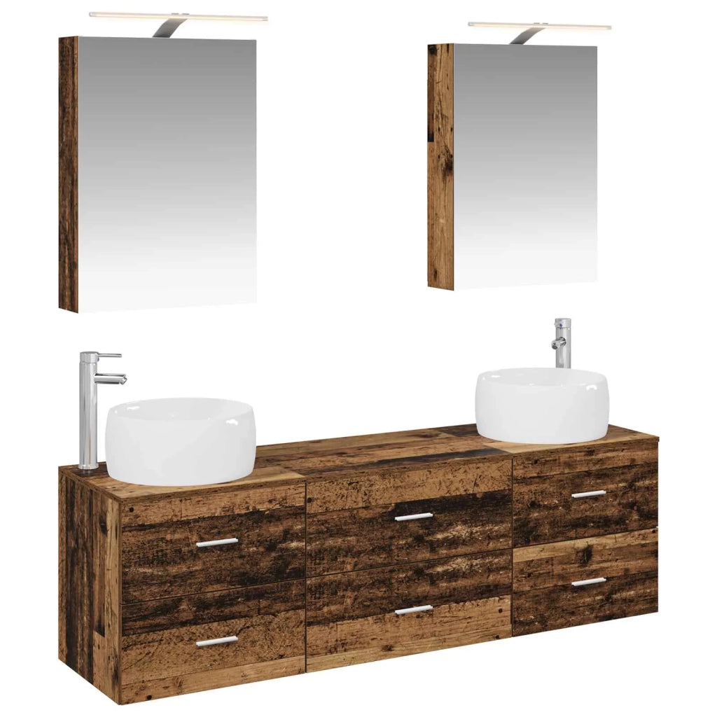 Set di mobili per il bagno 5 pcs Legno antico 3406997