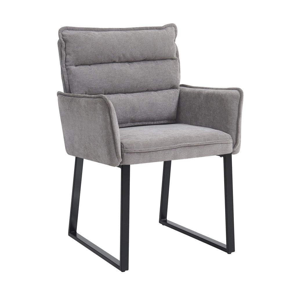 Set da pranzo ad angolo, composto da panca ad angolo e 2 poltrone, in ciniglia, grigio e color naturale