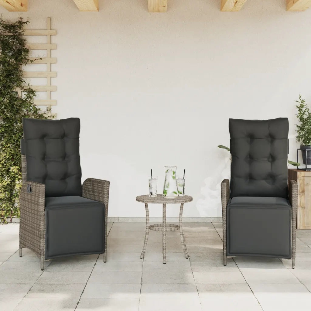Sedie da Giardino Reclinabili 2 pz | Sedie da Esterno con Poggiapiedi Polyrattan