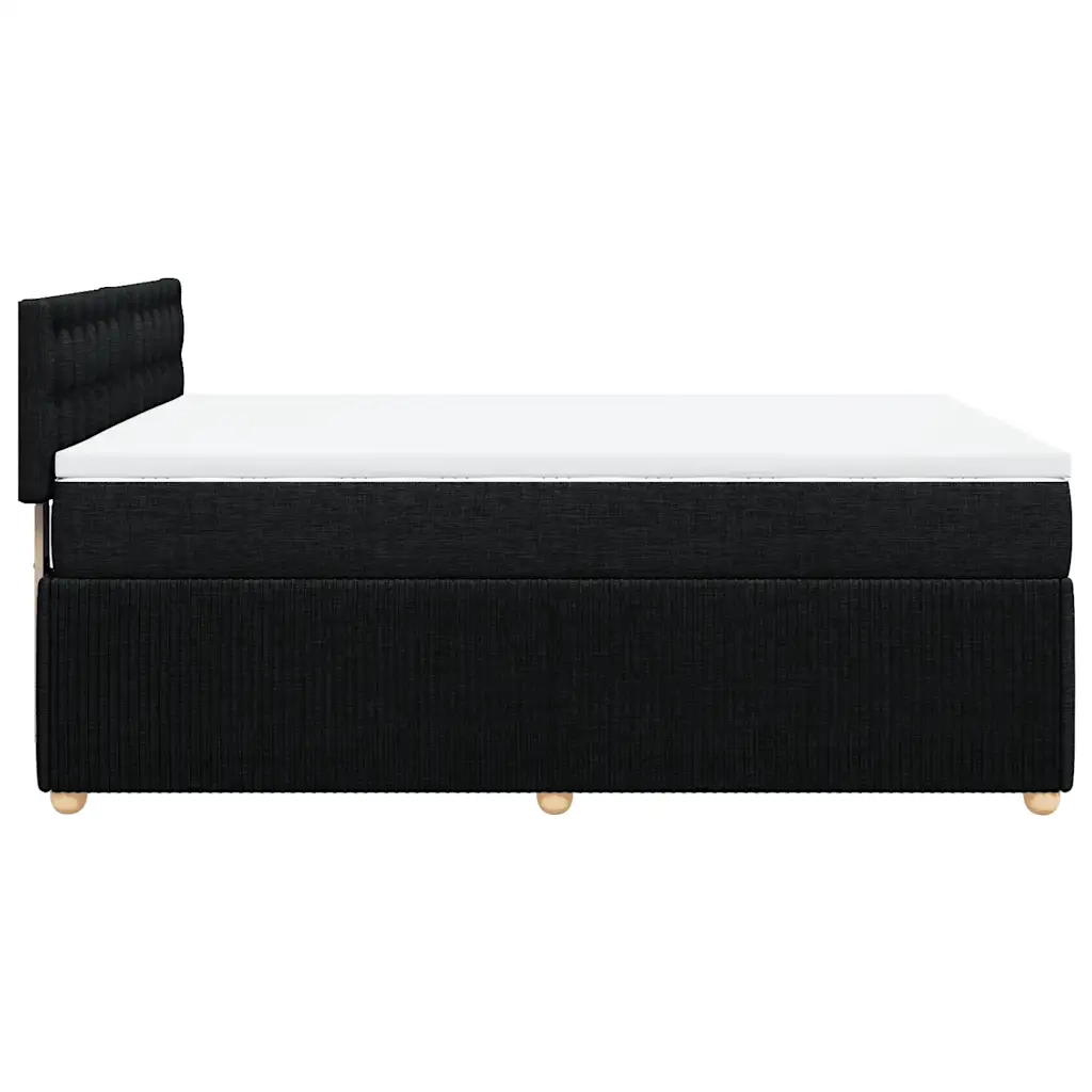 Giroletto a Molle con Materasso Nero 140x190 cm in Tessuto