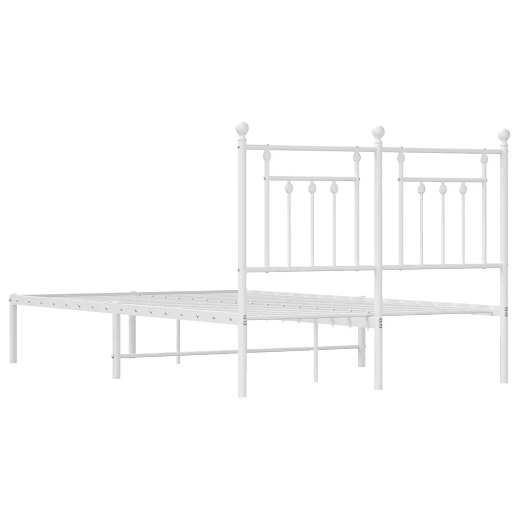 Giroletto con Testiera-Struttura Letto con testiera Metallo Bianco 120x190 cm 671223
