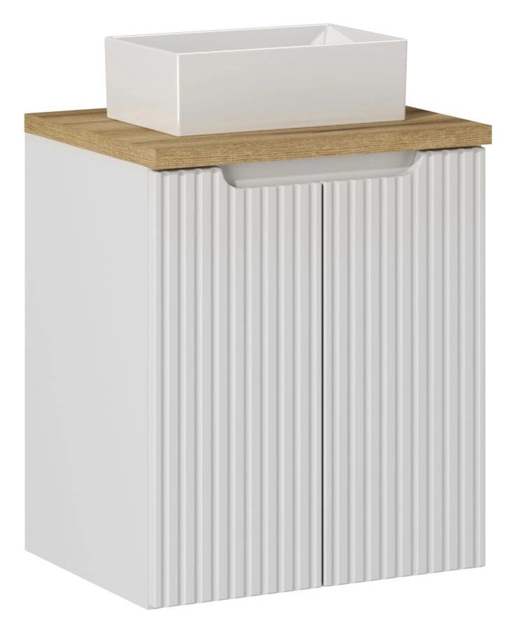 Set mobili bagno 50 cm con lavabo da appoggio Nova White 50 x 1401 x 1401 cm