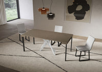 Consolle Allungabile 90-300x40x77 cm Saki Tortora Gambe Bianche