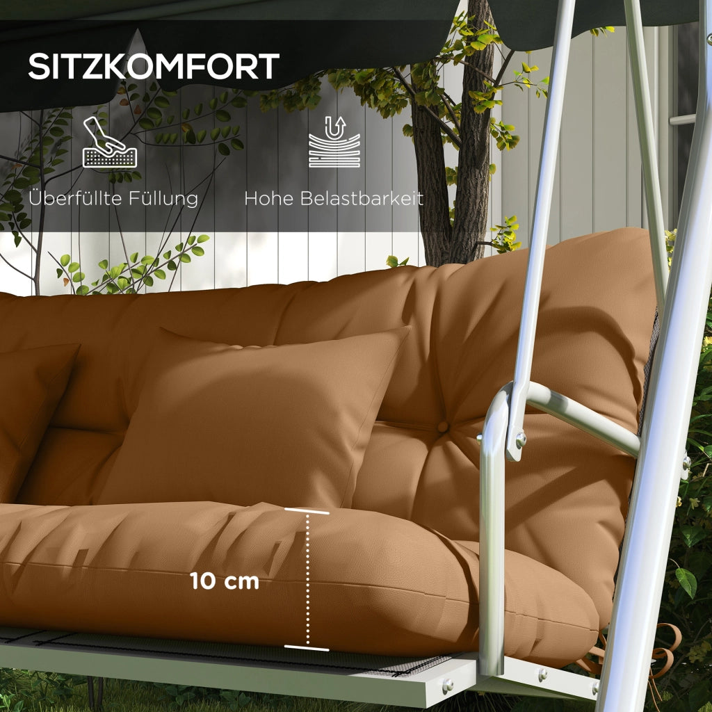 Set di 4 Cuscini per Sedie ¨C zephmum ¨C 150x50 cm Marrone Imbottiti 10 cm