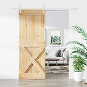 Porta scorrevole Naturale e Bianco 90 x 210 cm 3445174
