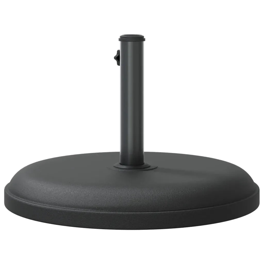 Base rotonda per ombrellone 49,5 x 32 cm stabile resistente al vento per uso giardino con adattatori in plastica nera 02_0047466