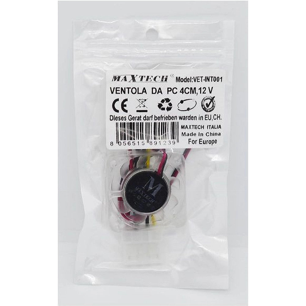 Trade Shop - Ventola Raffreddamento Pc Computer Laptop Interna 4cm Silenziosa Maxtech Vet-int001 -