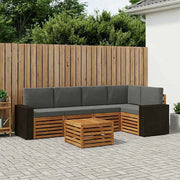 Set di divani da esterno 6 pz Naturale e Antracite Poliestere 3384393