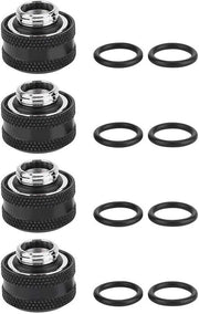 Connettore a knel 16 mm - 4 pezzi - Acciaio inox - Anelli di sigillazione a tre gomiti - Duraturo - Certificato EU-ROHS - Fitting per raffreddamento ad acqua
