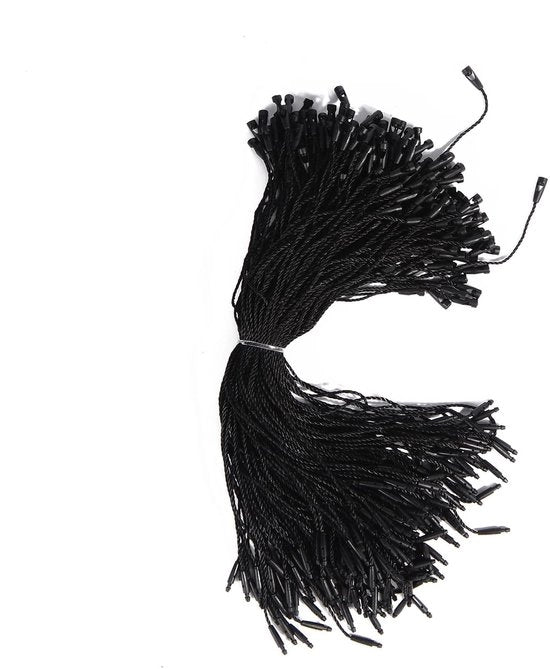 Etichetta di alta qualità in poliestere - Chiusura a goccia - 200 pezzi - Nero - Resistente alla pannocchiatura - Materiale duraturo - Etichetta