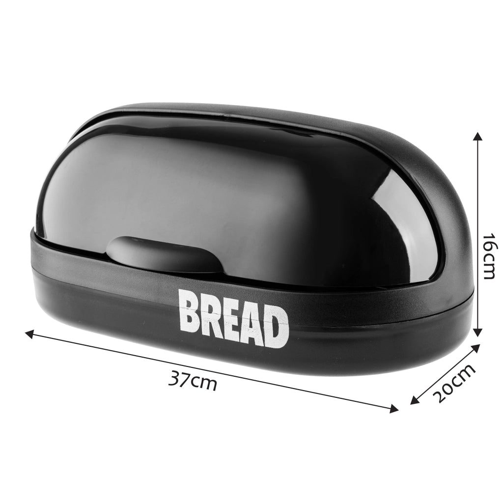 Contenitore per il pane KADAX nero, grande, con coperchio, moderno