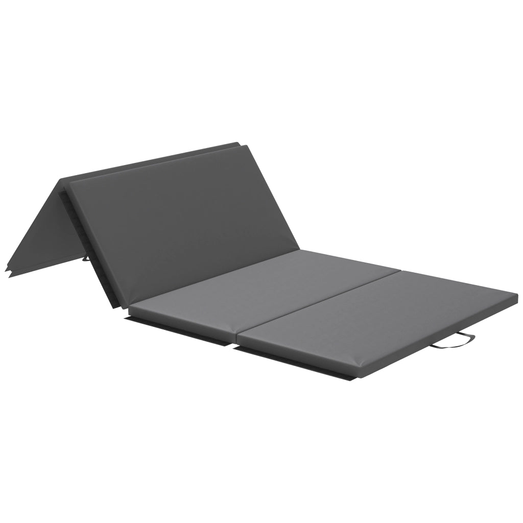 Tappetino Ginnastica Pieghevole 240x120x5 cm Antiscivolo Materassino Fitness Grigio