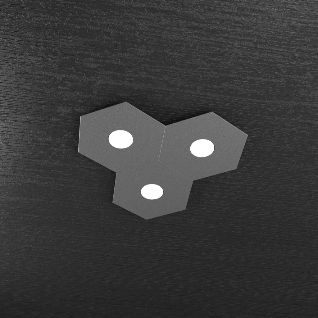 HEXAGON APPLIQUE-PLAFONIERA 3 LUCI GRIGIO ANTRACITE 1142-3L-GA
