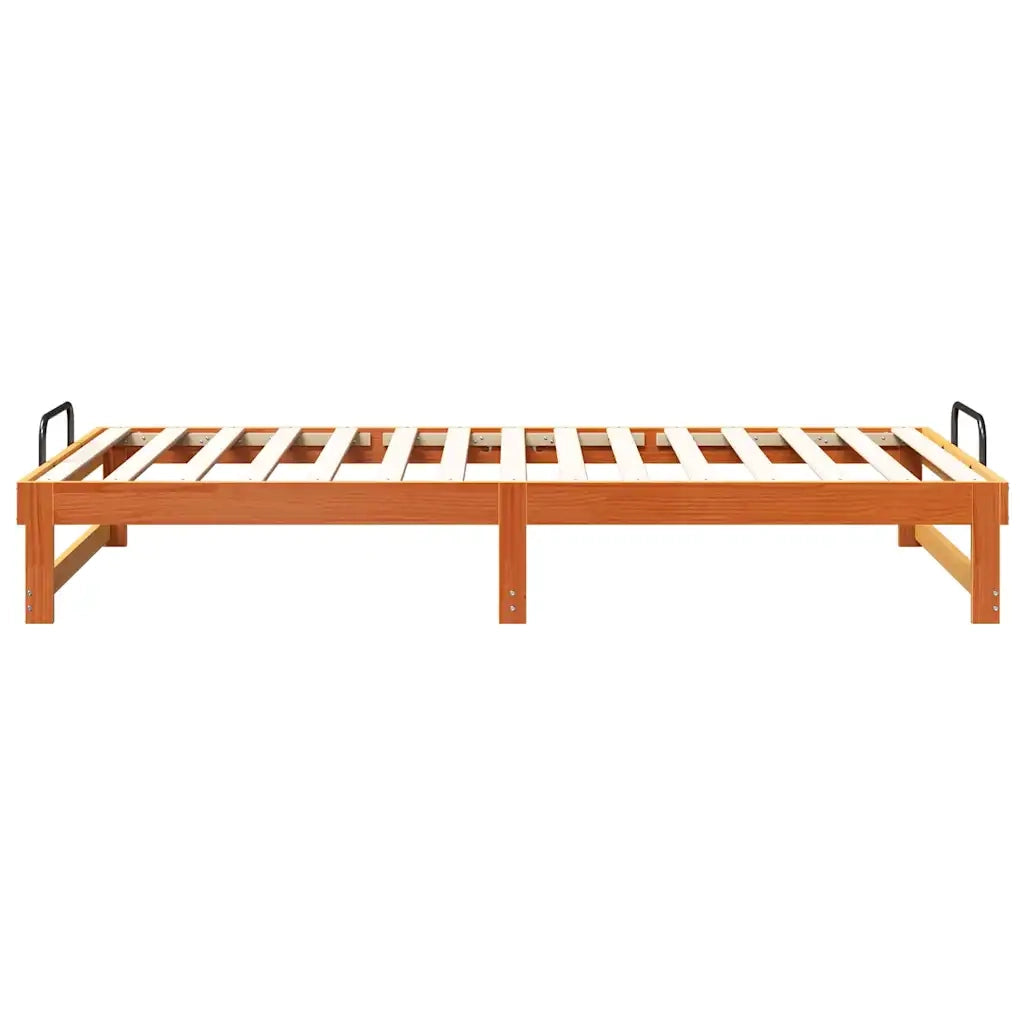 Struttura del letto-Giroletto Marrone 100 x 210 cm Pino massello 786397