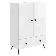 Credenza Bianco Lucido 66 x 34,5 x 95 cm Legno ingegnerizzato