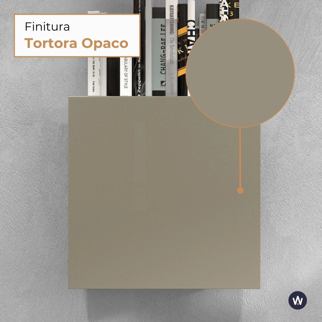 WHOUS Pensile a cubo Chronos con 1 anta tortora opaco 50x35x50 cm