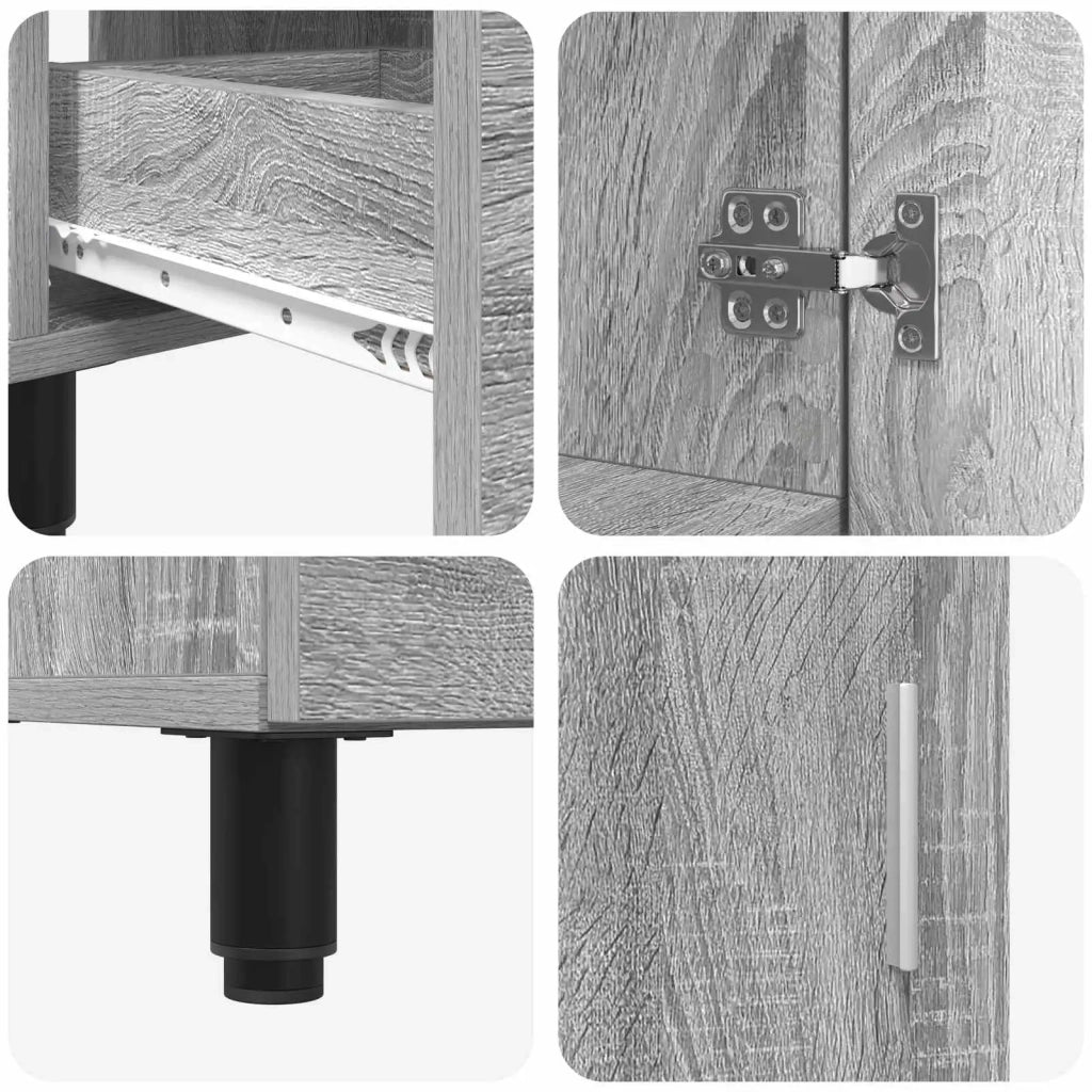 Mobiletto da bagno Sonoma grigio 60 x 35 x 60 cm