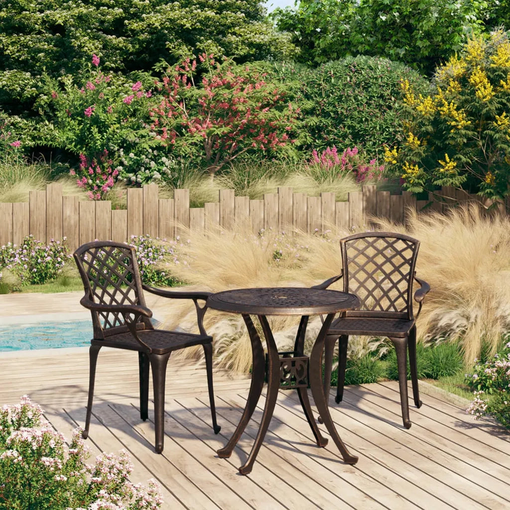 Set da Bistrot 3 pz in Alluminio Pressofuso Bronzo 3070580
