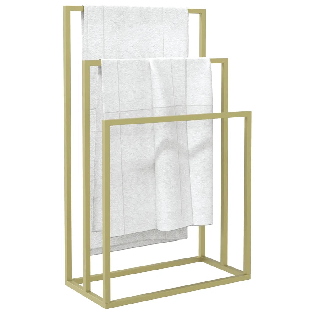 Portasciugamani da Pavimento Oro 48x24x79cm in Ferro 343092