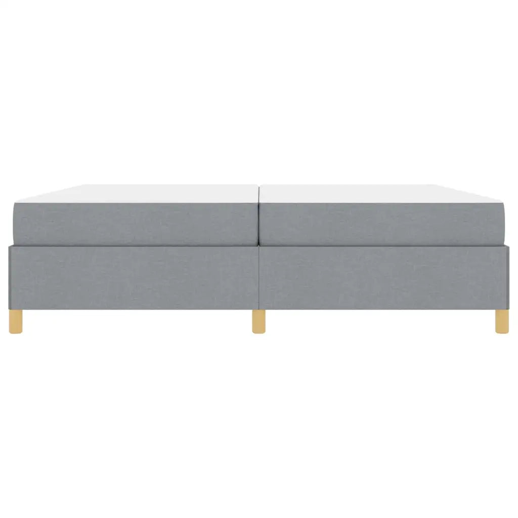 vidaXL Letto a molle Grigio chiaro e Bianco 200 x 200 cm Tessuto