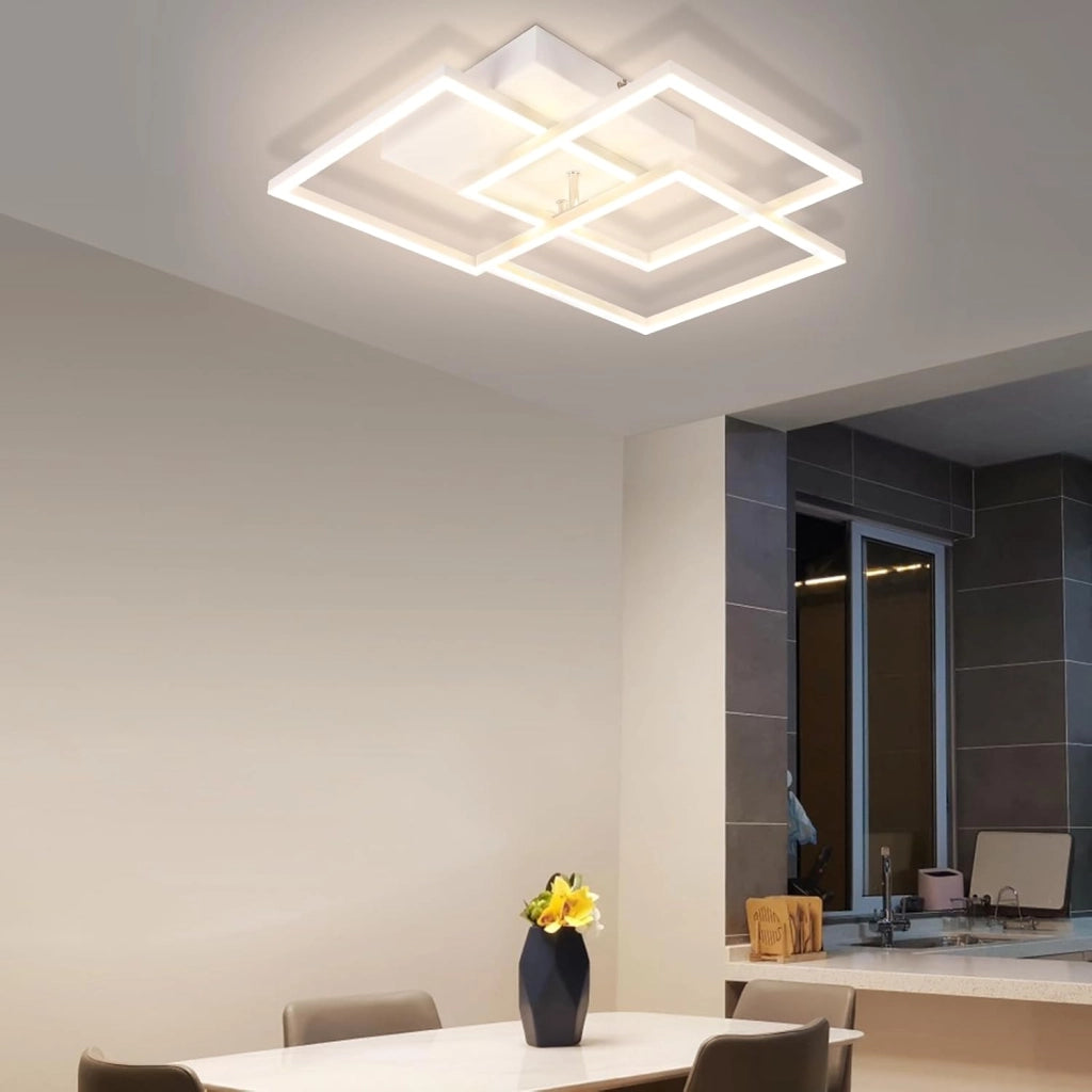 ZMH Lampada da soffitto plafoniera LED moderna nera 3000-6500K per soggiorno cucina ufficio