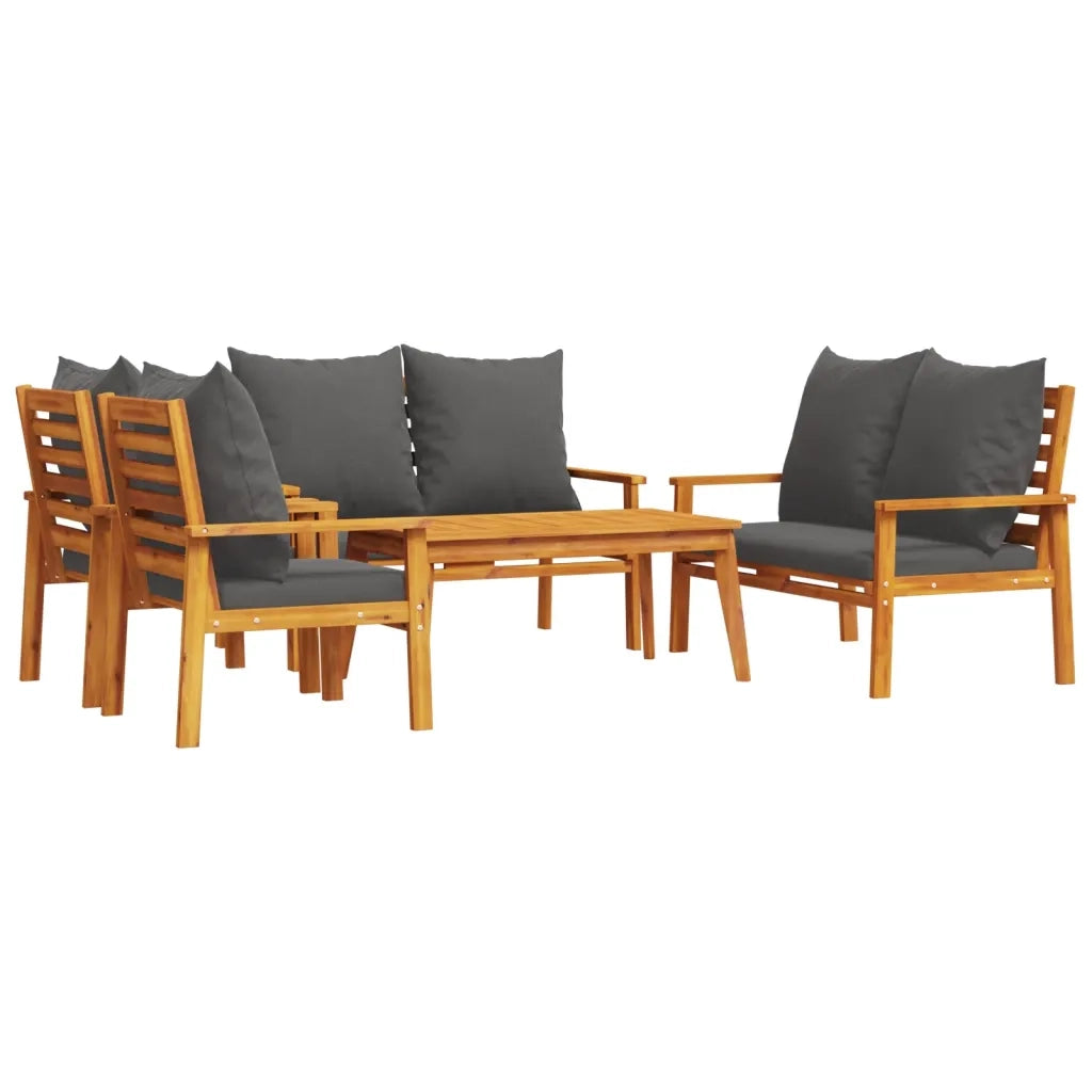 Set Salotto da Giardino 5 pz con Cuscini Legno Massello Acaciacod mxl 116531