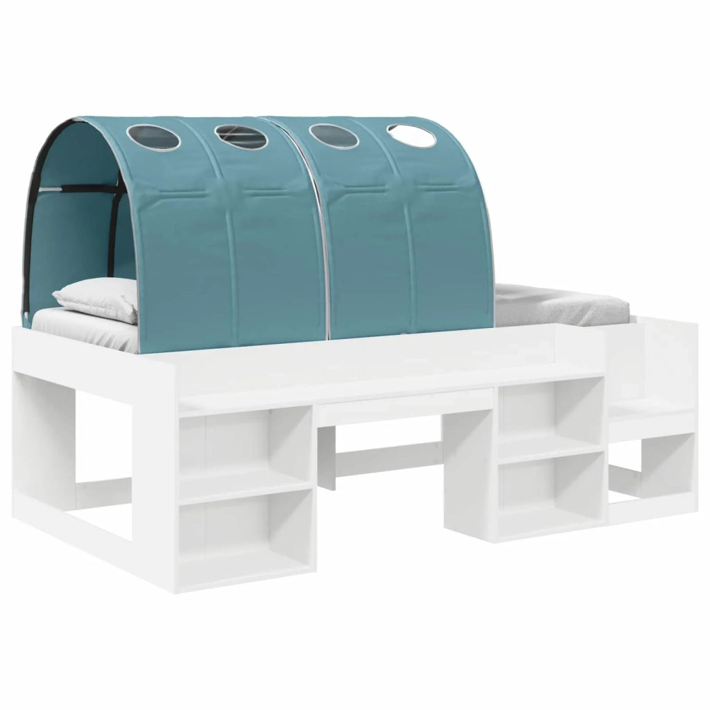 Letto alto per bambini con storage 3 pz Bianco e azzurro 3423594