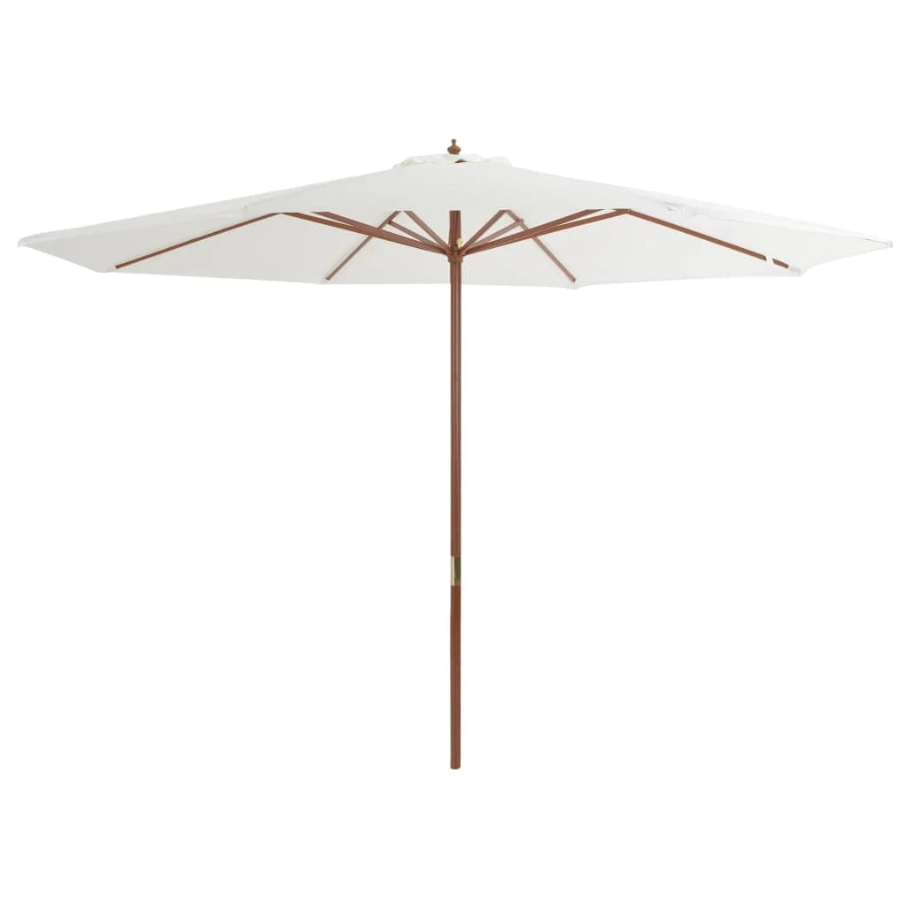 Ombrellone con palo in legno 350 cm bianco sabbia 02_0008127